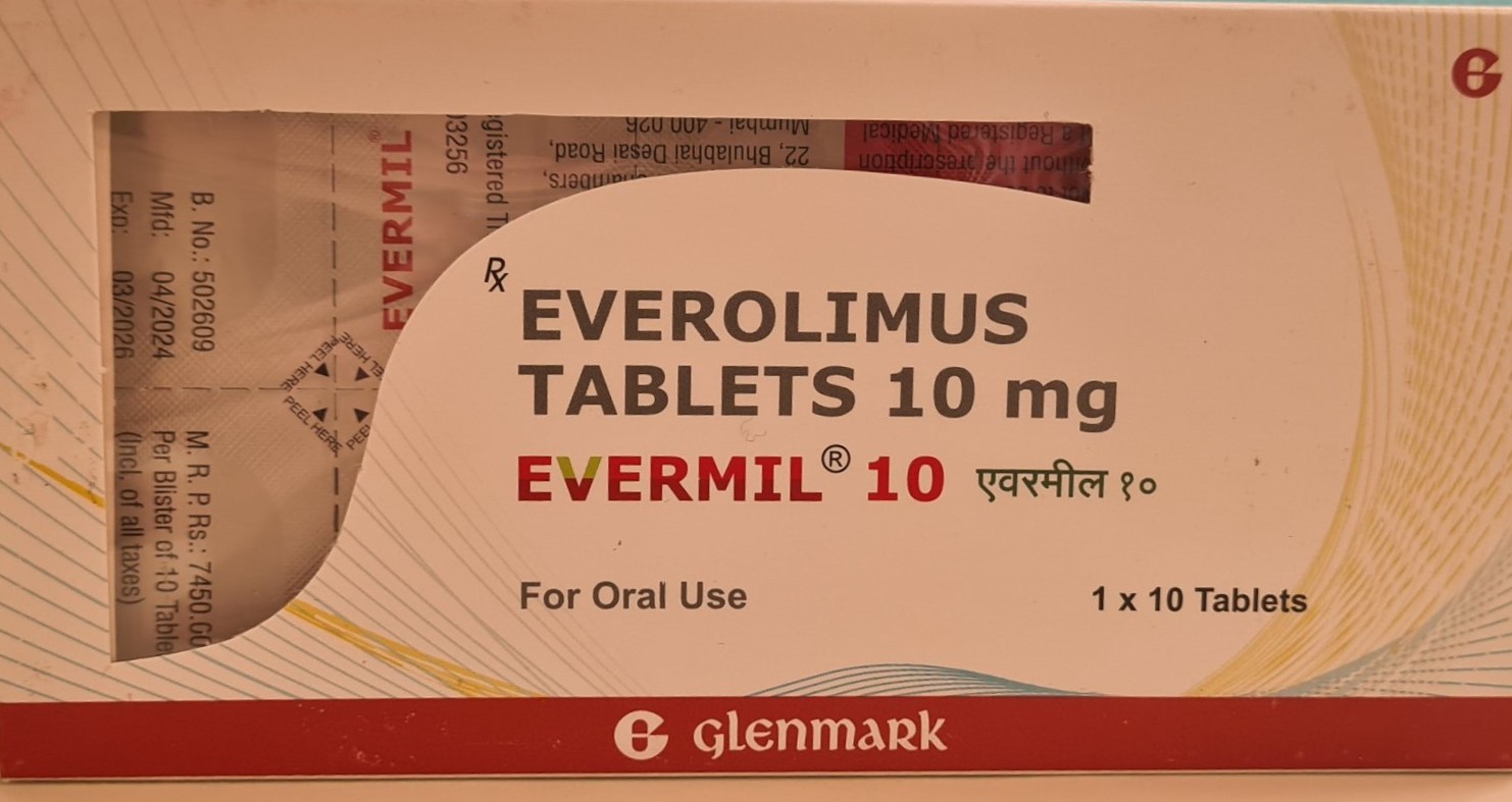 Еверміл (Evermil) Еверолімус (Everolimus) 10 мг — 10 таблеток